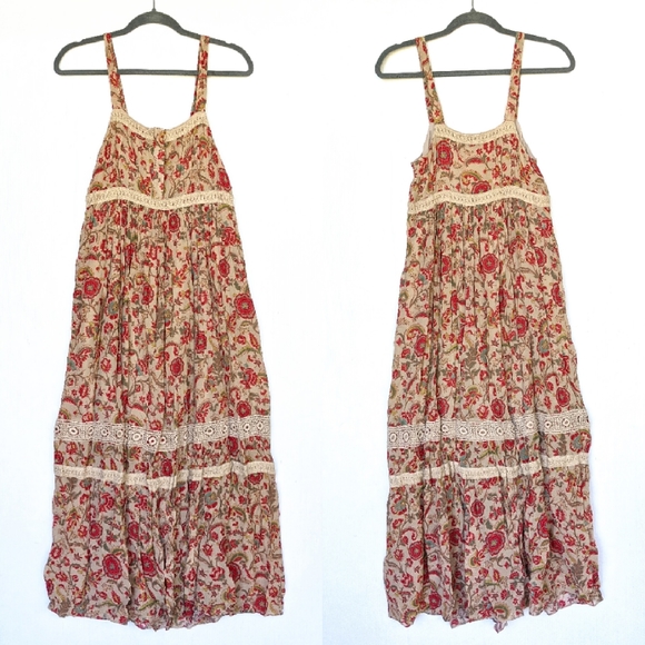 FRYE Dessert Bloom Boho Crochet Maxi Dress - Picture 3 of 12